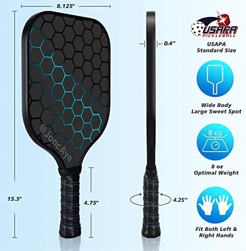 Pickleball-Paddles-Set of 4 or 2 Rackets by JoncAye, USAPA Approved Pickle-Ball Equipment with Balls, Bag, Accessories, Fiberglass Graphite Pickleball Racquet Set for Men, Women, Kids, Adults