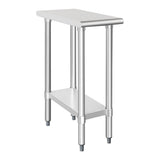 HARDURA Stainless Steel Table 24X12 Inches with Undershelf and Galvanized Legs NSF Heavy Duty Commercial Prep Work Table for Restaurant Kitchen Home and Hotel