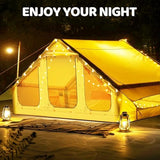 Inflatable Tents for Camping, Blow Up Tent with Hand Pump, Easy Setup Inflatable Hot Tent with Stove Jack, Waterproof Oxford Air Glamping Tents for Camping Adult 4-6 Person