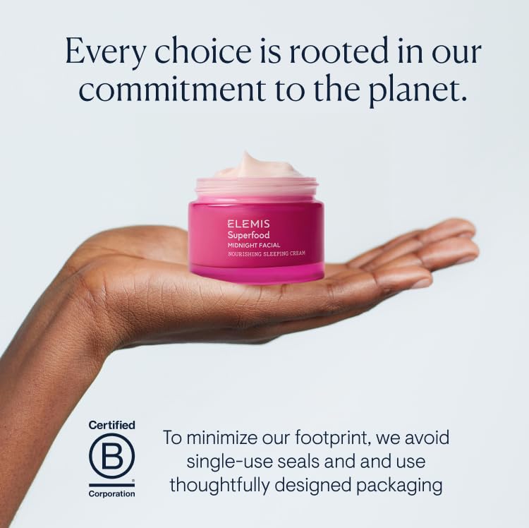 ELEMIS Superfood Midnight Facial 50ml, Moisturizer Face Cream, Hydrating Face Moisturizer for Dry Skin, Firming Facial Cream, Camu Camu & Vitamin C Cream