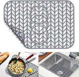 GUUKIN Sink Protectors for Kitchen Sink 19x13 & 24x12.5 & 13x11 & 26x14 & 28x14 & 29x15, Large Silicone Mats Grid for Bottom of Farmhouse Stainless Steel (19x12.5 with 3 Reserved Holes)