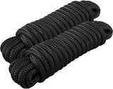 Dock Lines: 5/8" x 35' Double Braided Nylon Boat Ropes for Secure Docking with 16" Loop - Marine Grade Boat Rope - 2 Pack