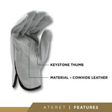 ATERET 120 Pairs Medium Heavy Duty Durable Cowhide Leather Work Gloves I Driver Gloves for Truck Driving, Warehouse, Gardening, Farming