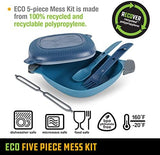 UCO Recycled ECO 5-Piece Camping Mess Kit with Bowl, Plate, Switch Spork Utensil Set
