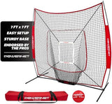 PowerNet Baseball Softball Practice Net 7x7 with Baseball Accessories for Practice Pitching, Batting & Fielding, Ball Caddy, Weighted Baseballs, Tee