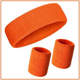 Bememo 6 Pcs Neon Sports Sweatbands Set Paris Sports Competitions Sweatbands 2 Headband 4 Wristbands Breathable Terry Cloth Athletic Bands for Basketball Tennis Costumes Cosplay