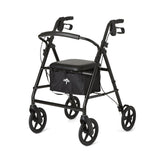 Medline Steel Rollator Walker for Adult Mobility Impairment, Black, 300 lb. Weight Capacity, 8” Wheels, Foldable, Adjustable Handles, Rolling Walker for Seniors