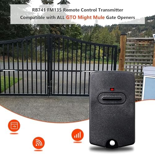 RB741 for Mighty Mule Gate Opener Remote, 318MHZ Gate Remote Control for GTO Gate Openers, 9 Dip FM135 Gate Transmitter for MM371W MM572W etc. Gate Clicker Garage Door Entry Controller (4 Pack)