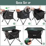 VILLEY Portable Camping Side Table, Ultralight Aluminum Folding Beach Table with Carry Bag for Outdoor Cooking, Picnic, Camp, Boat, Travel