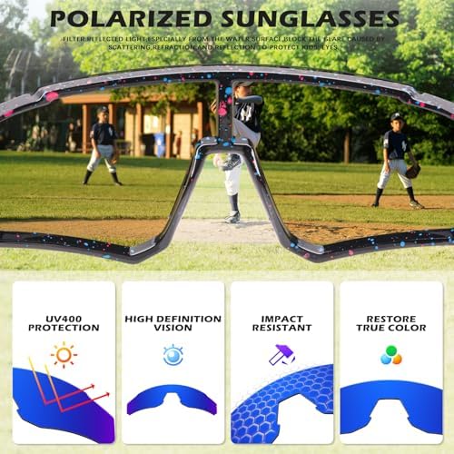 3PACK Kids Sunglasses Polarized Youth Baseball Sunglasses Boys Girls Softball Cycling UV400 Protection Goggles