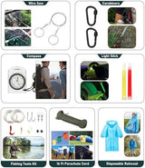 Survival Kit, 262Pcs Survival Gear and Supplies with First Aid Kit Pouch and Crossbody Bag, Emergency Kit with Tent, Camping Axe Hammer, Survival Shovel w/Pick, Bug Out Bag Gifts for Men Women
