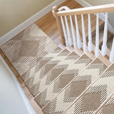 PADOOR Stair Treads Landing Mat Non Slip for Wooden Steps Indoor, 3D Peel and Stick Stair-Carpet Treads Washable Reusable Adhesive Stair Rugs for Kids and Dogs 31"x31" Brown