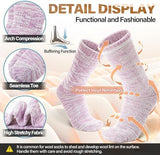 Anlisim Merino Wool Warm Boot Hiking Socks Thermal Extra Thick Winter Cozy Crew Comfy Cushioning Work Women Men Socks 4 Pairs