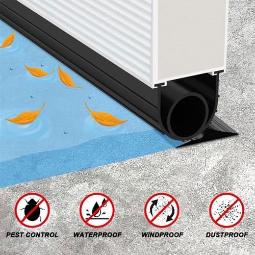 Jin&Bao Garage Door Bottom Weather Stripping Rubber Seal with T-Ends 5/16" - Protect Your Garage from Weather, Insects, and Dust with Premium Garage Door Draft Stopper（16FT, Black）