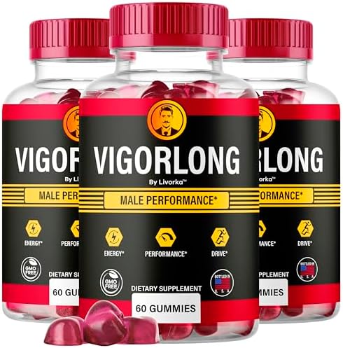 (3 Pack) Vigorlong Gummies - Official Vigorlong All Natural Gummy Reviews Advanced Formula, 180 Gummies for 3 Months