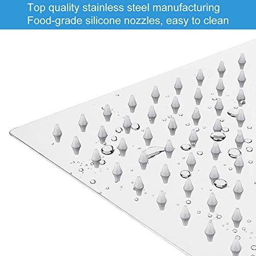 NearMoon Rain Shower Head, High Flow Stainless Steel Square Rainfall Shower, Waterfall Bath Shower Body Covering, Ceiling or Wall Mount (12 Inch, Chrome Finish)