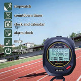 Stopwatch Timer Lap Split Digital Stopwatch with Clock Calendar Alarm, Large Display Stop Watch for Sports Kids Coaches Swimming Running