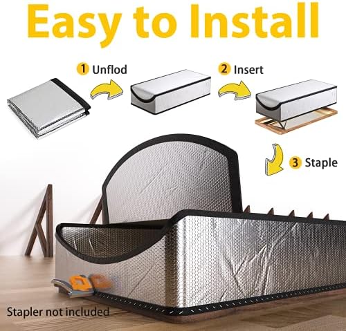 Attic Door Insulation Cover 25"x54"x11", Energy Saving Tent Attic Stairs Cover Ladder Pull Down Insulator, R-Value 15.5 Thicken Aluminum Foil Stairway Insulation with Zipper Fireproof