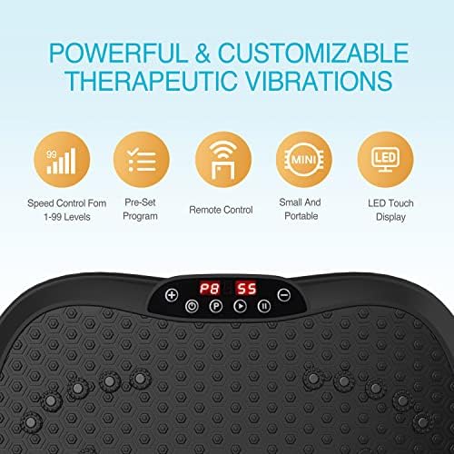 AXV Vibration Plate Exercise Machine Whole Body Workout Portable Mini Vibrate Fitness Platform Lymphatic Drainage Machine for Weight Loss Shaping Toning Wellness Home Gyms Workout (Mini)