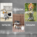 Foldable Grill Table with Extra Storage Bottom Shelf, Outdoor Indoor Foldable Outdoor Grill Stand Table with Garage Rack & Tissue Holder,Easy Set-up, 30" x 24", Silver
