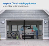 Garage Door Screen For 2 Car 16x7FT, Magnetic Screen Garage with Retractable Fiberglass Mesh and Heavy Duty Weighted Bottom, Easy Assembly & Pass, Hands Free Screen Door w/ 36 Magnets for Garage/Patio