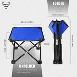 Forbidden Road Camping Stool Portable Footrest for Hiking Fishing Backpacking Beach Travel - Capacity 220lbs (Blue, 14.17 * 11.8 inch)