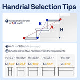 VIVOHOME 2-Pack 4 Step Hand Rails for Outdoor Steps, Wrought Iron Railing, Black Oval Exterior Hand Railing for Porch, Deck, or Indoor Stairs, Railing Kit