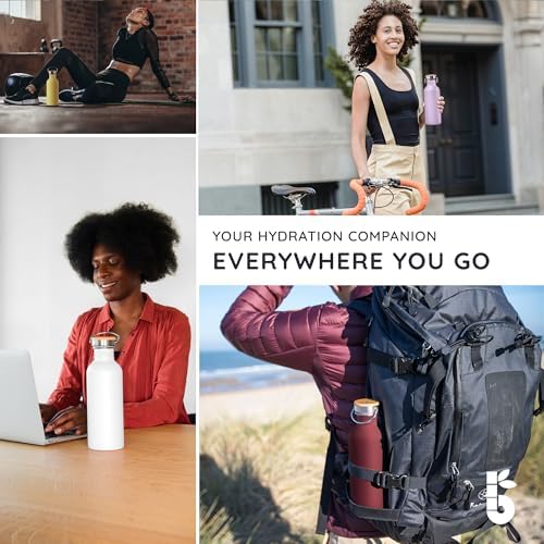 Bambaw 24 oz Water Bottle, Blue Water Bottle Screw Top, Non Insulated Water Bottle Stainless Steel, Travel Water Bottle, BPA Free Water Bottle, Stainless Steel Water Bottle Reusable – Aegean Blue