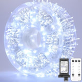 Soiarllt 246FT 600 LED Christmas Lights Outdoor Indoor Waterproof 8 Modes String Lights for Outside Cool White Christmas Tree Lights Plug in for Outside Bedroom Wedding Party Holiday Decorations