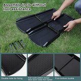 Rain Gutter Downspout Splash Block, Gutter Downspout Extensions for Water Drainage, 24" Gutter Splash Guards Downspout Extender, Fixable Down spout Drain Trays with PE Nails(2 Pack, Black)