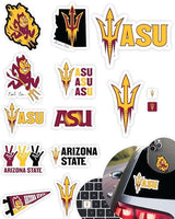 Arizona State Stickers (14 Piece) Sun Devils Gifts for Men Football Fans for Car Laptop Water Bottle + 2 Large ASU Car Decals, 10 Water Bottle Size, 2 Keyboard Size
