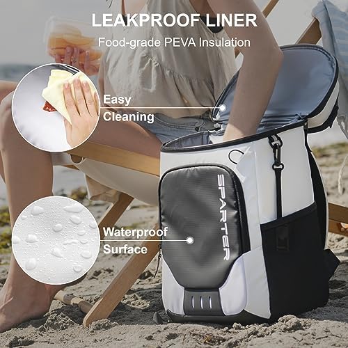 Backpack Cooler Insulated Leak Proof 30/45 Cans, 2 Insulated Compartments Thermal Bag, Portable Lightweight Beach Travel Camping Lunch Backpack for Men and Women