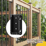 20 Pack Deck Railing Bracket Connectors for 2"x4" (Actually 1.5"x3.5") Wooden Post, Premium Nylon 6/6 Rail Bracket with 140 Sturdy Galvanized Black Screws for Stair Fence Railings Handrail