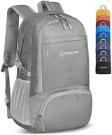 ZOMAKE Lightweight Packable Backpack 30L, Foldable Hiking Backpacks Water Resistant Compact Folding Daypack for Travel(Sliver Grey)