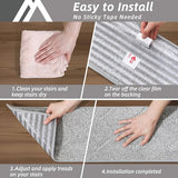 COSY HOMEER Edging Stair Treads Non-Slip Carpet Mat 28inX9in Indoor Stair Runners for Wooden Steps, Edging Stair Rugs for Kids and Dogs, 100% Polyester TPE Backing (15pc, Grey)