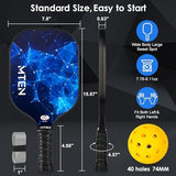 Pickleball Paddles, USAPA Approved Fiberglass Surface Pickleball Set with Pickleball Rackets, Pickleball Paddles Set for Men Women