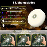 2-Pack Camping String Lights, 4 in 1 Outdoor String Lights with 8 Lighting Modes, Quick Storage, USB Charging, Portable Camping Light Rechargeable, 32.8ft Waterproof Tent Light for Hiking,Christmas