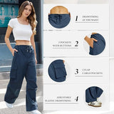 Cargo Pants Women Low Waisted Parachute Pants with Pockets Loose Baggy Hiking Pants Y2K Clothes