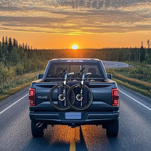 MICTUNING Tailgate Bike Pad for Mountain Bike, Secure 2 Bikes on Truck, ScratchResistant Tailgate Pad with Reflective Strips and Tool Pocket, for Outdoor Bicycle Transportation