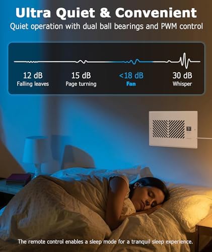 AirBlaze Z6, Register Booster Fan Fits 6”x10” Register Holes, Smart Vent Booster Fan with Thermostat Control & Remote Control, 10-Speed Control Heating Cooling AC Vent Fan (White)