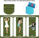 Sleeping Pad, Ultralight Inflatable Sleeping Pad for Camping, Built-in Pump, Ultimate for Camping, Hiking, Airpad, Carry Bag, Repair Kit, Compact & Lightweight Air Mattress(Green)