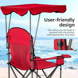 ALPHA CAMP Camp Chairs with Shade Canopy Chair Folding Camping Recliner Support 350 LBS