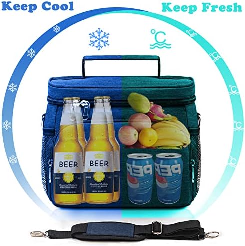 TuErcao Cooler Bag 24 Cans Leakproof Portable Collapsible Soft Cooler Small Ice Chest for Beach Camping Travel Cooler for Car, 15qt Lunch Box Cooler for Men Work Picnic