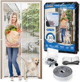 Heavy Duty Door Screen Magnetic Closure, LOVIGA Thickened Fiberglass Screen Door Mesh, Self Sealing, Tear Resistant, Easy Assemble, Fine Mesh Keep Bugs Out Fit Door Size 36 Inch X 82 Inch White