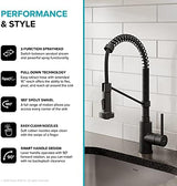 KRAUS Bolden Commercial Style 2-Function Single Handle Pull Down Kitchen Faucet in Matte Black, KPF-1610MB