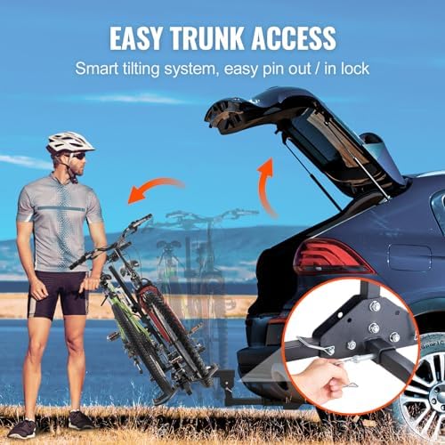 VEVOR Hitch Mount Bike Rack, 160 LBS Capacity Ebike Rack, 2-Bike Platform Style for 2-inch Receiver, Titling and Folding Bike Carrier with Tires up to 5" Wide, for Car, SUV, Truck, RV