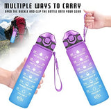 Enerbone 32 oz Drinking Water Bottle with Times to Drink and Straw, Motivational with Carrying Strap, Leakproof BPA & Toxic Free, Ensure You Drink Enough Water for Fitness Gym Outdoor