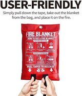 Fire Blanket for Kitchen and Home,40" x 40", Fiberglass Emergency Fire Blanket,4 Pack