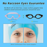 Seago Swim Goggles 2 Pack Anti-Fog Anti-UV Wide View Swimming Goggles for Kids 3-15