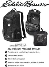 Eddie Bauer Stowaway Packable Backpack-Made from Ripstop Polyester, Onyx, 20L